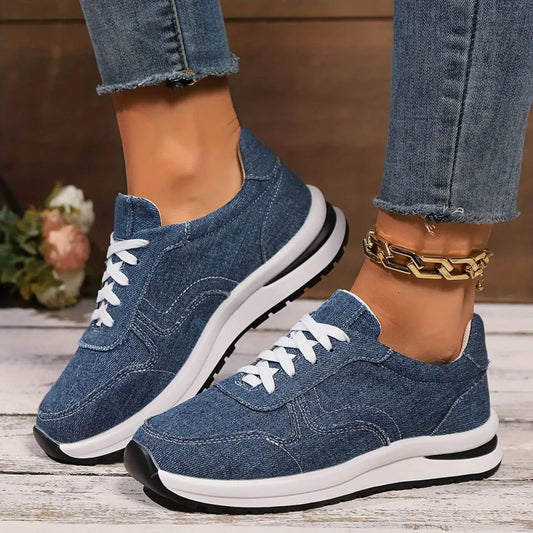 Unisex Sneakers Denim Look atmungsaktiv rutschfest leicht bequem