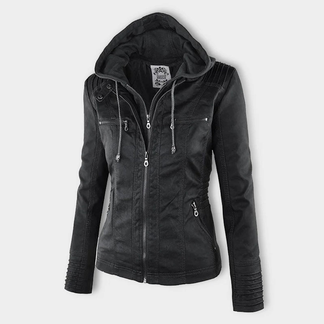 Herren Freizeitjacke Kapuze Reißverschlusstaschen tailliert gesteppte Details Regular Fit Übergangsjacke