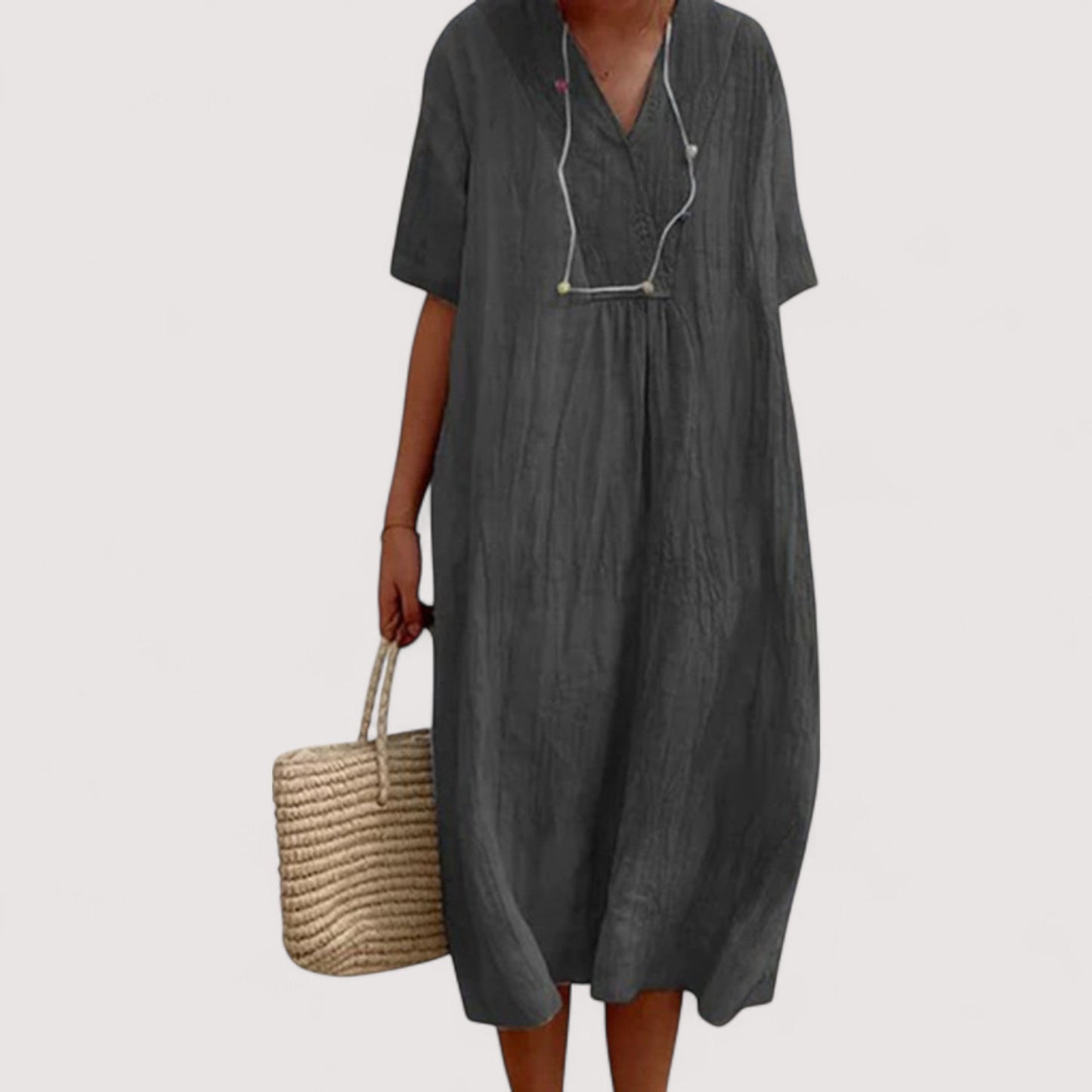 Damen Kleid gemustert locker Passform fließend leicht vielseitig bequem