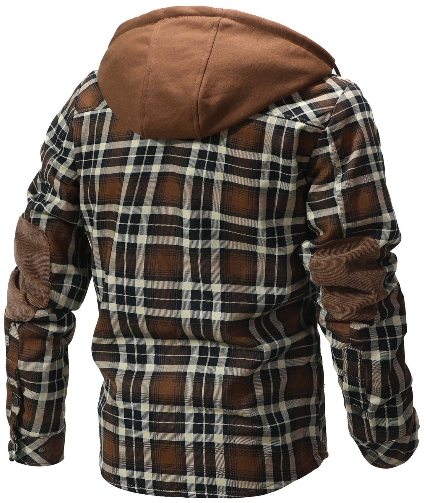 Herren Kapuzenjacke Regular Fit Karomuster Kunstfell Futter Winter Warm Casual Outdoor Alltag