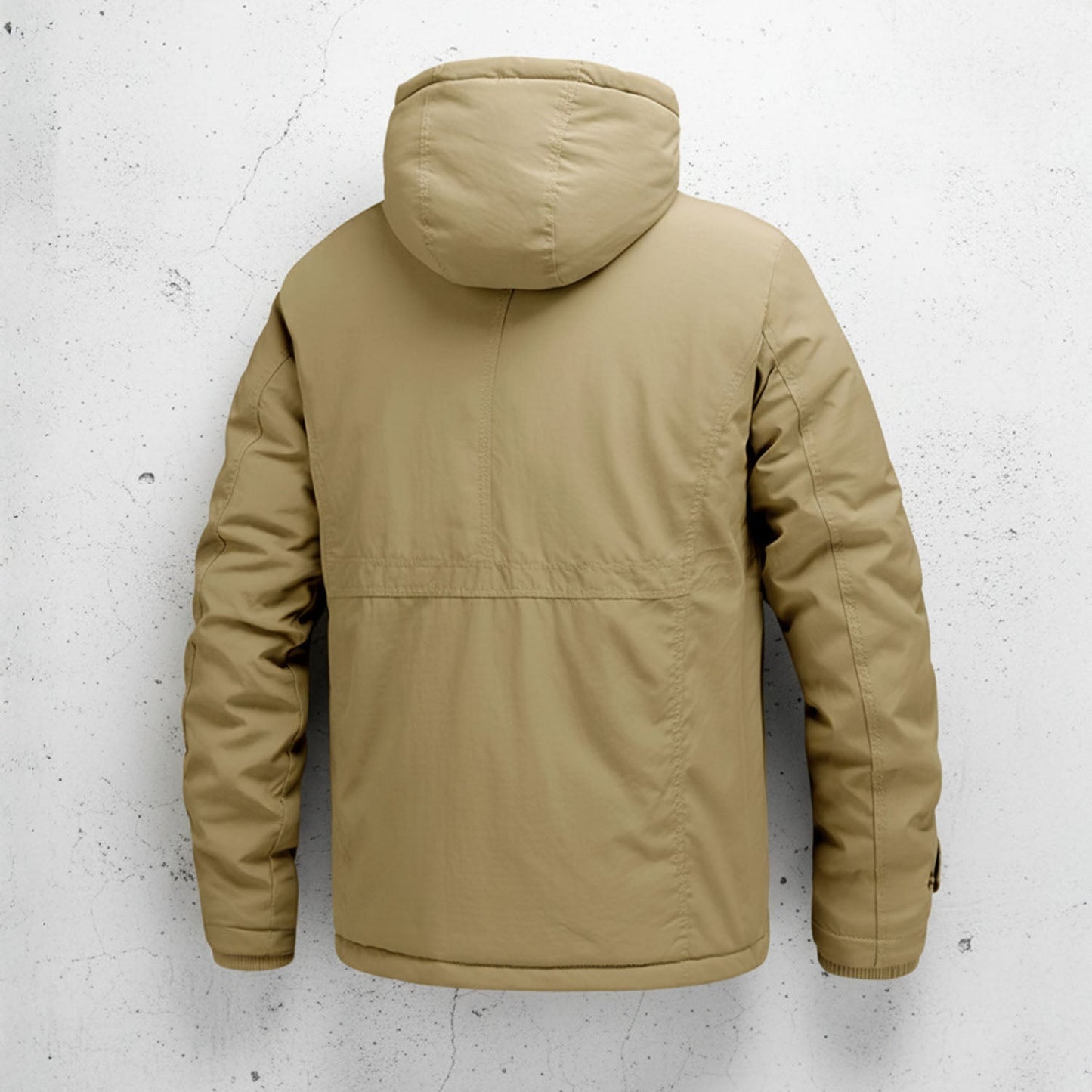 Herren Winterparka Gefüttert Fleece Isolierend Wasserabweisend Abnehmbare Kapuze Cargotaschen Regular Fit Outdoor