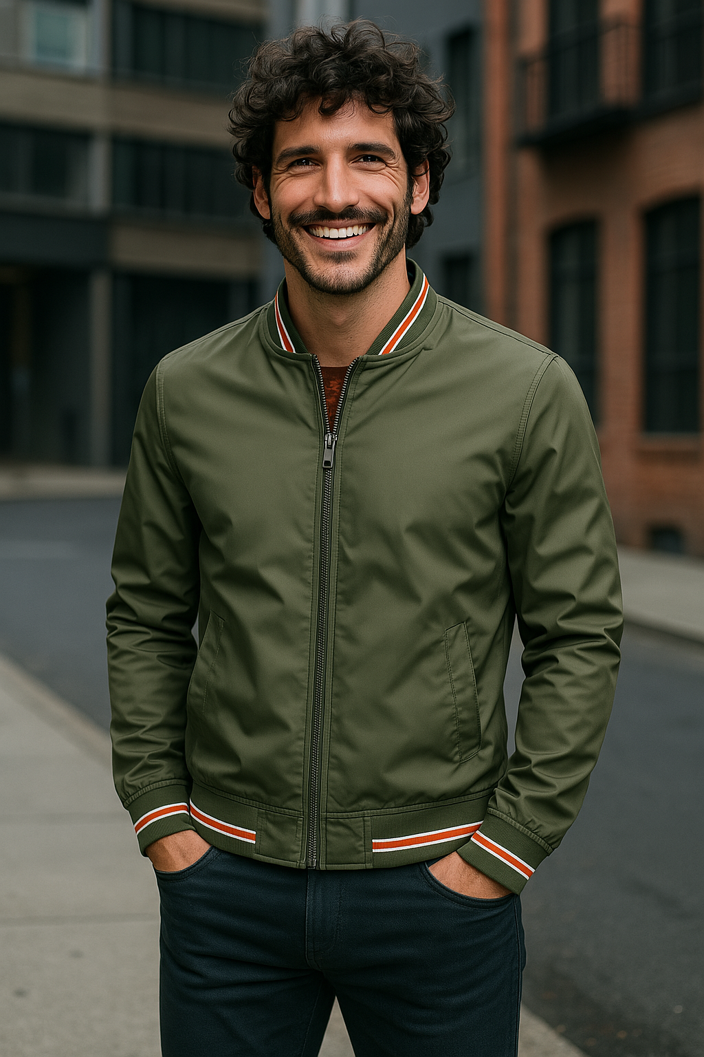 Herren Freizeitjacke Regular Fit Langarm Reißverschluss Einfarbig Leicht Outdoor Übergangsjacke Casual