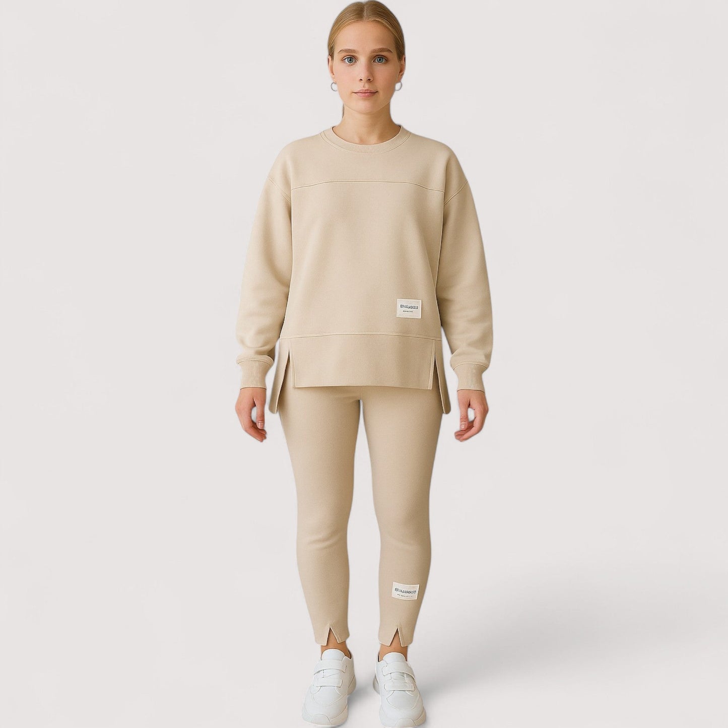 Damen Pullover und Leggings Set locker geschnitten bequem elastisch atmungsaktiv für Alltag und Freizeit  Produktbeschreibung