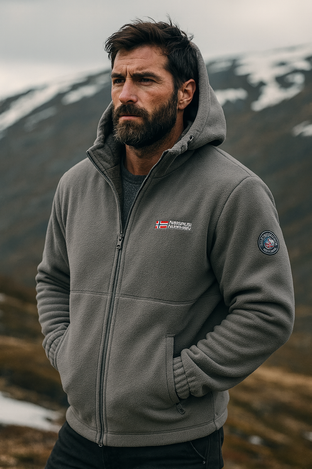 Herren Fleecejacke Winter Kapuze Winddicht Wasserabweisend Thermo Regular Fit Outdoor Tactical