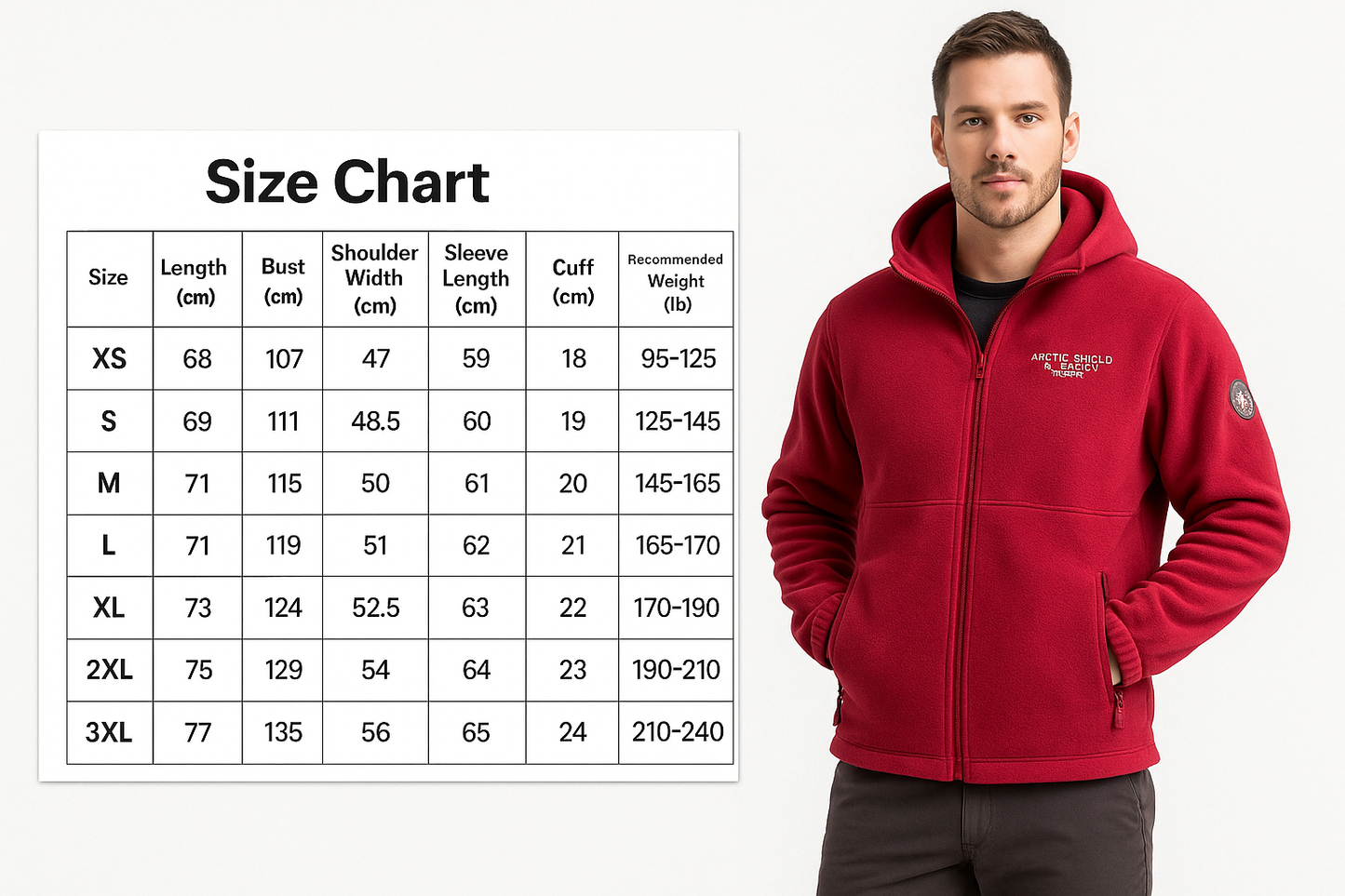 Herren Fleecejacke Winter Kapuze Winddicht Wasserabweisend Thermo Regular Fit Outdoor Tactical