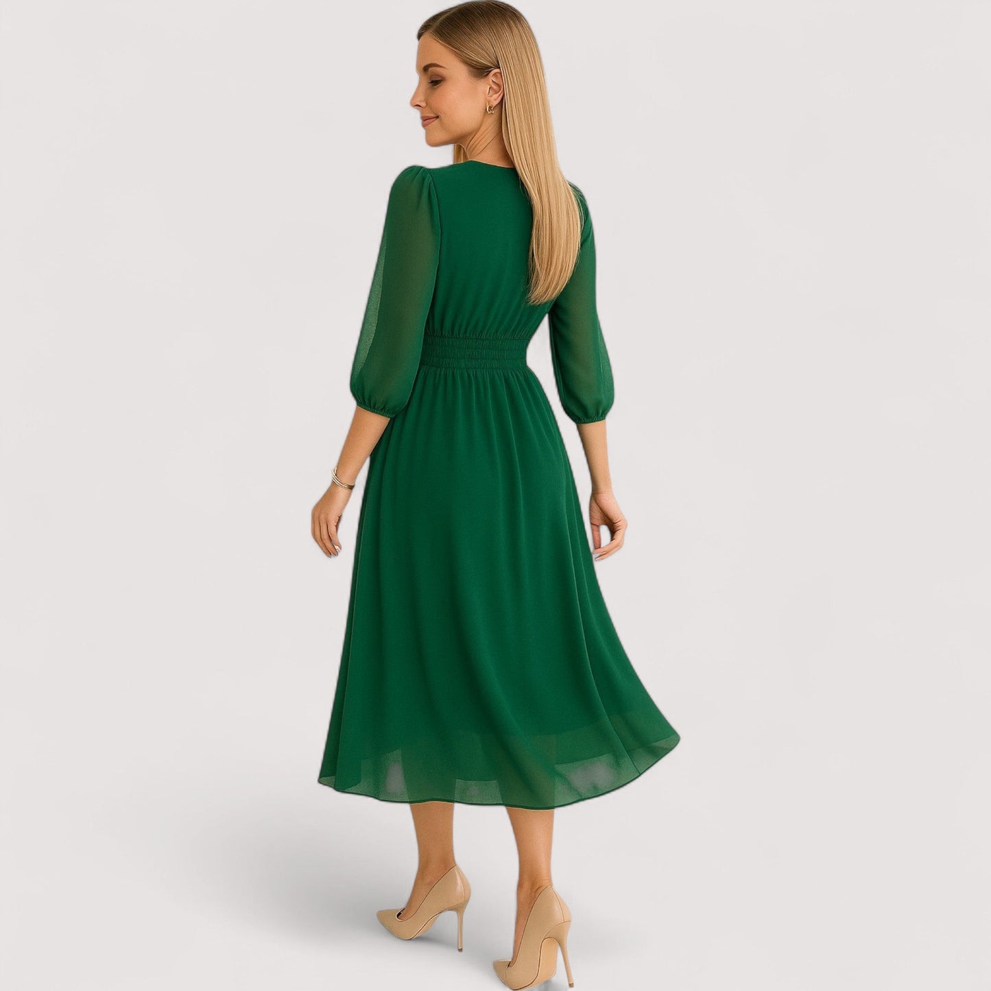 Damen Chiffonkleid leicht luftig fließend bequeme Passform für Alltag und Freizeit