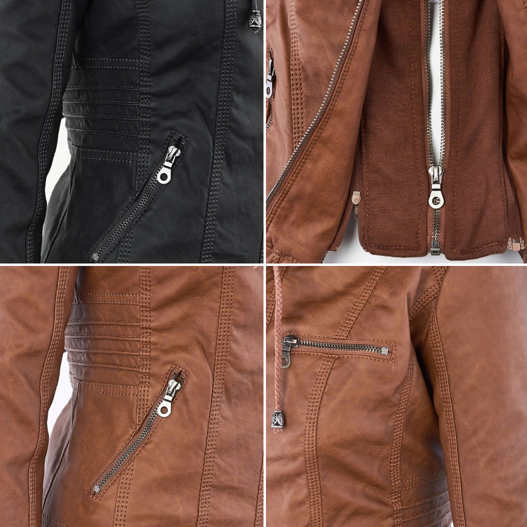 Herren Freizeitjacke Kapuze Reißverschlusstaschen tailliert gesteppte Details Regular Fit Übergangsjacke