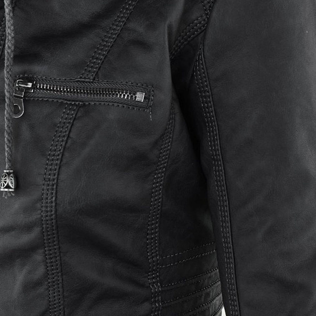 Herren Freizeitjacke Kapuze Reißverschlusstaschen tailliert gesteppte Details Regular Fit Übergangsjacke