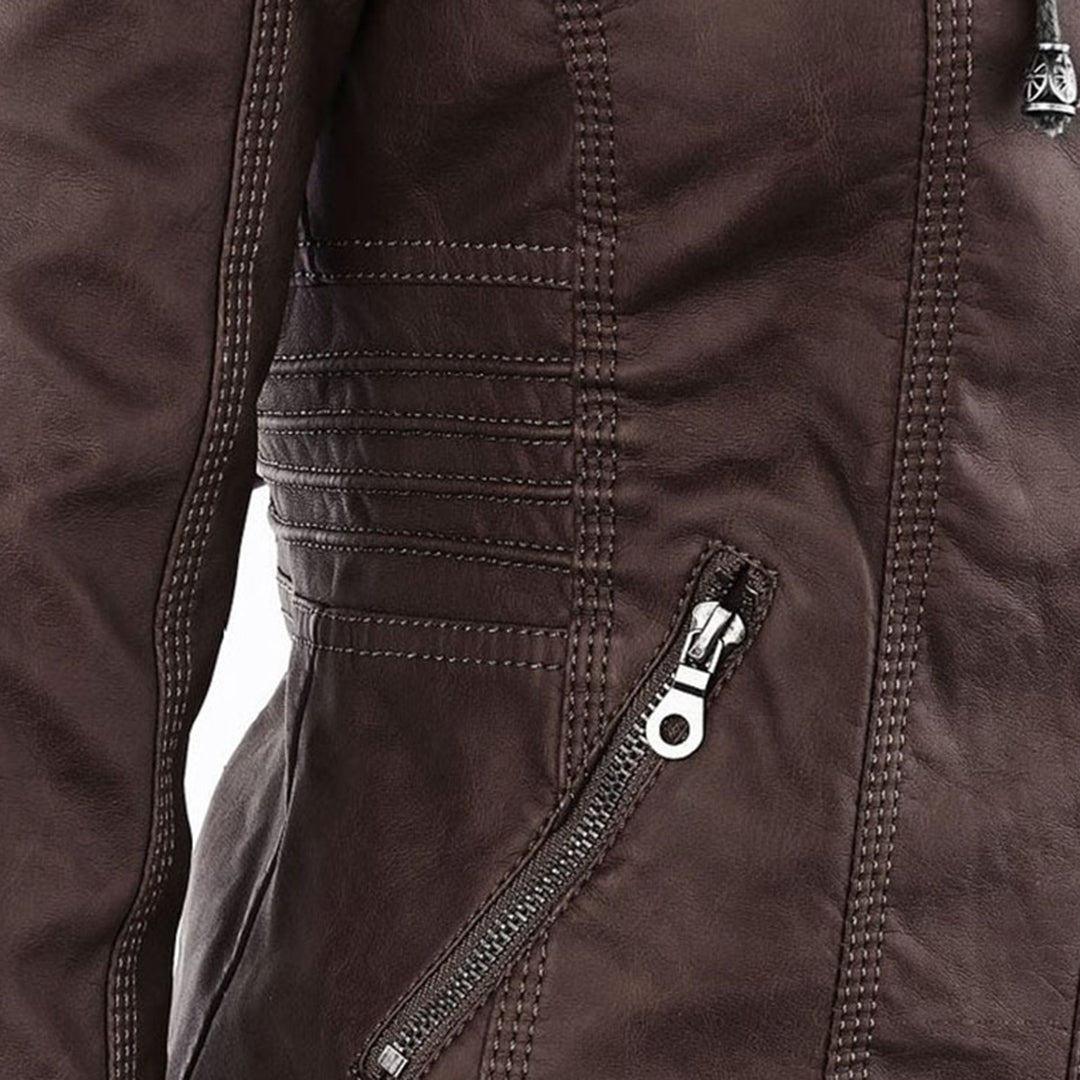 Herren Freizeitjacke Kapuze Reißverschlusstaschen tailliert gesteppte Details Regular Fit Übergangsjacke