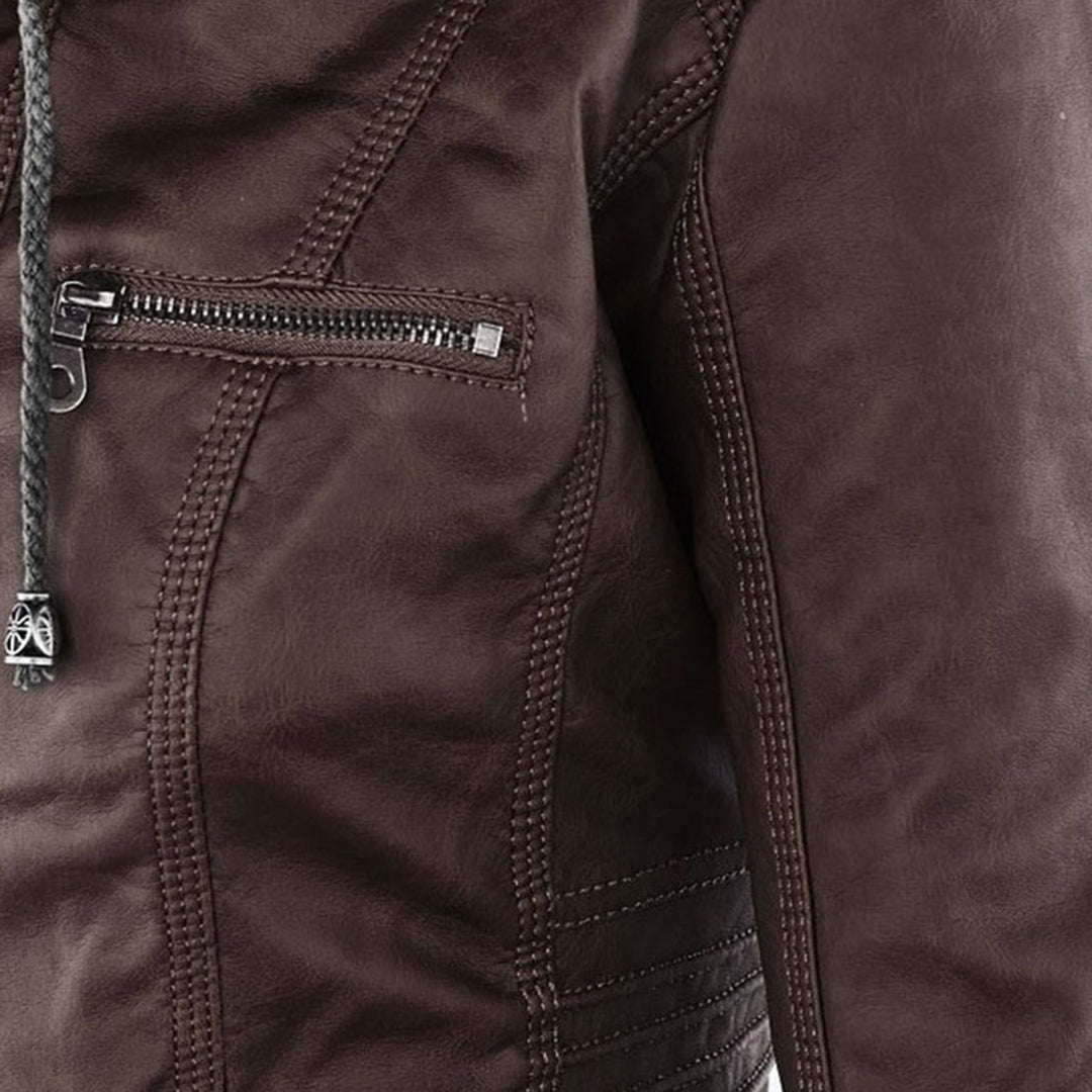 Herren Freizeitjacke Kapuze Reißverschlusstaschen tailliert gesteppte Details Regular Fit Übergangsjacke