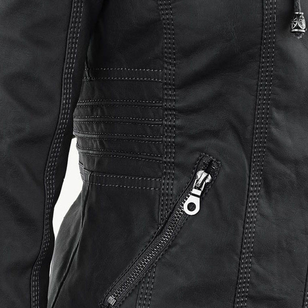 Herren Freizeitjacke Kapuze Reißverschlusstaschen tailliert gesteppte Details Regular Fit Übergangsjacke
