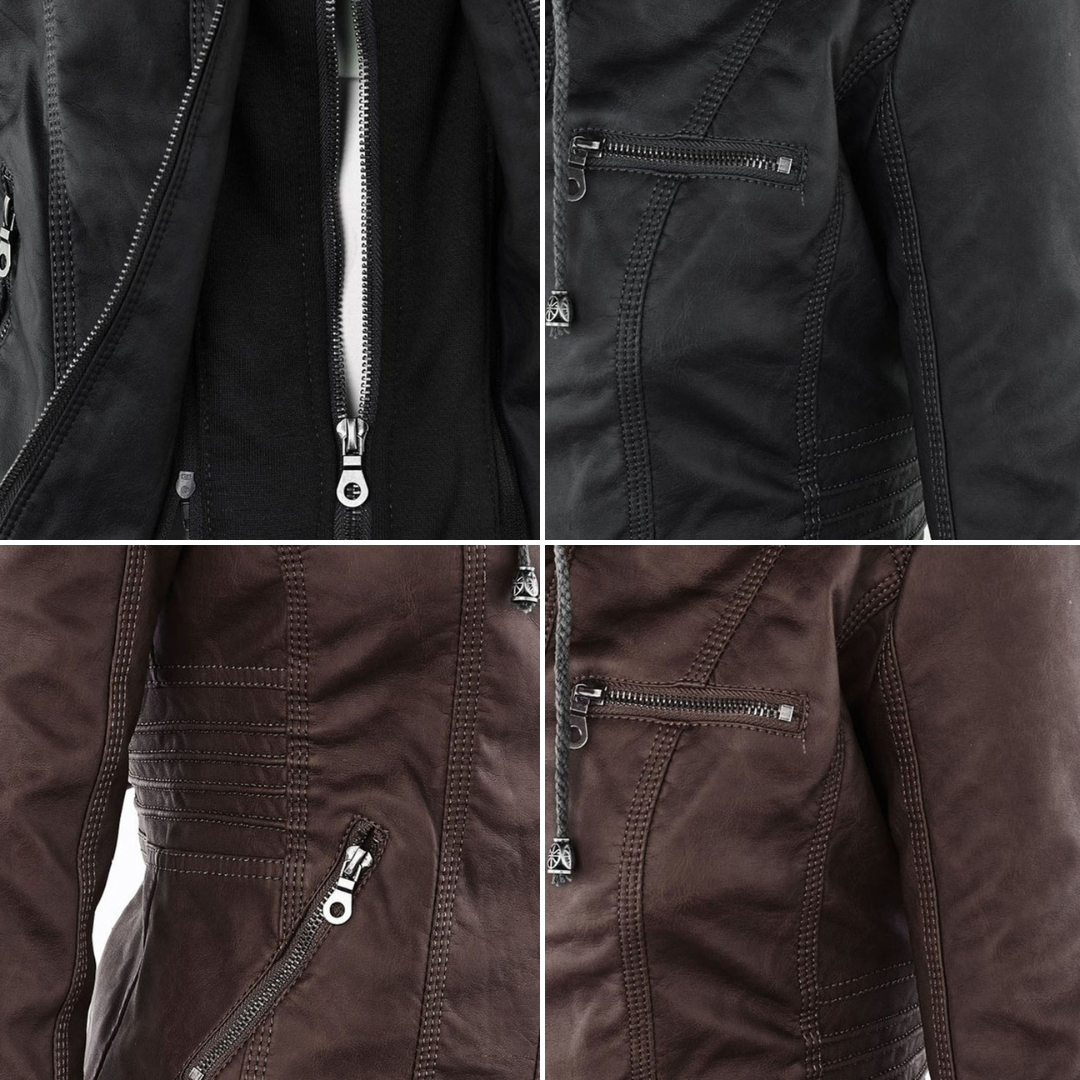 Herren Freizeitjacke Kapuze Reißverschlusstaschen tailliert gesteppte Details Regular Fit Übergangsjacke