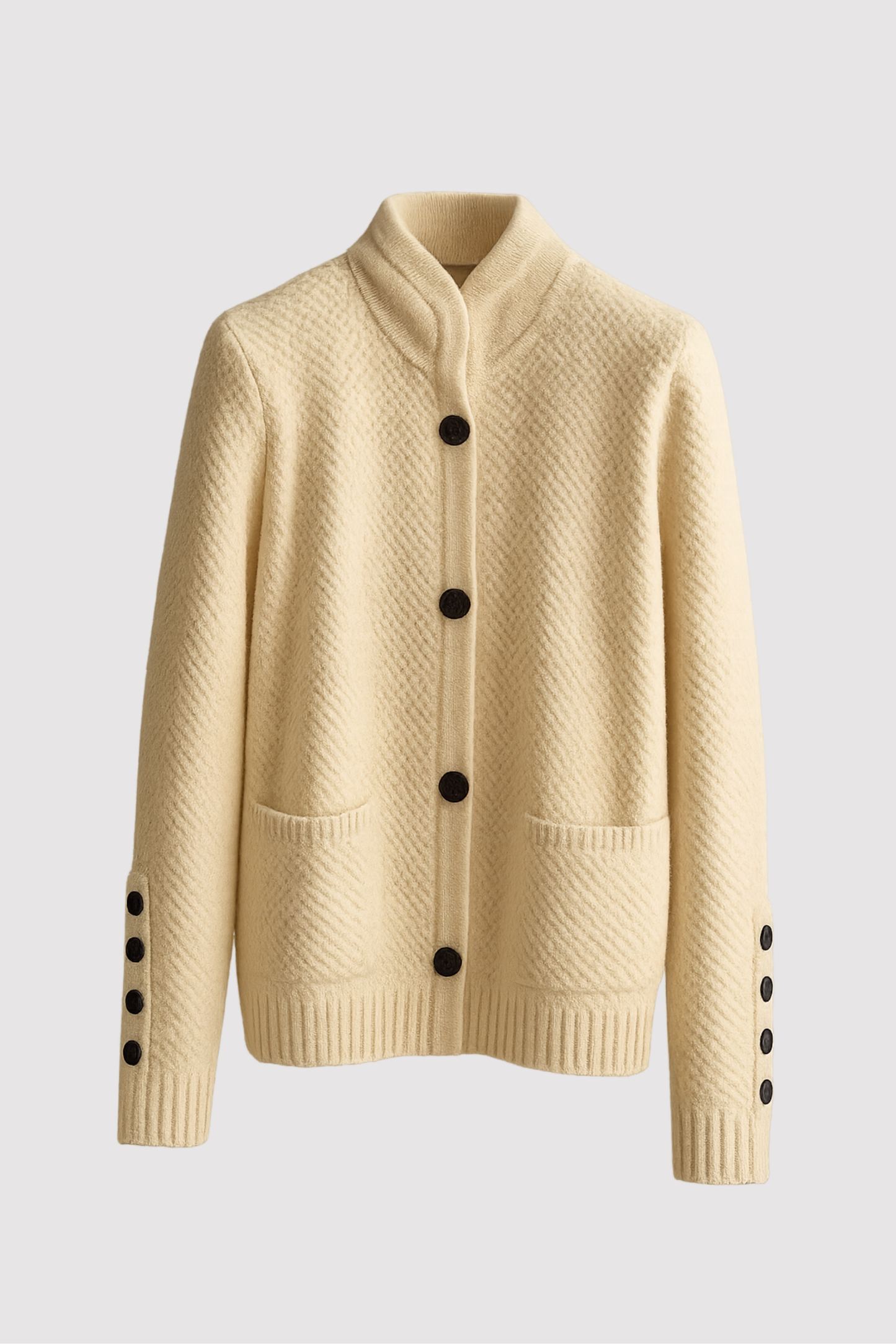 Damen Strickjacke Regular Fit Wollmischung Knöpfe Weich Warm Alltag Büro Freizeit Herbst Winter