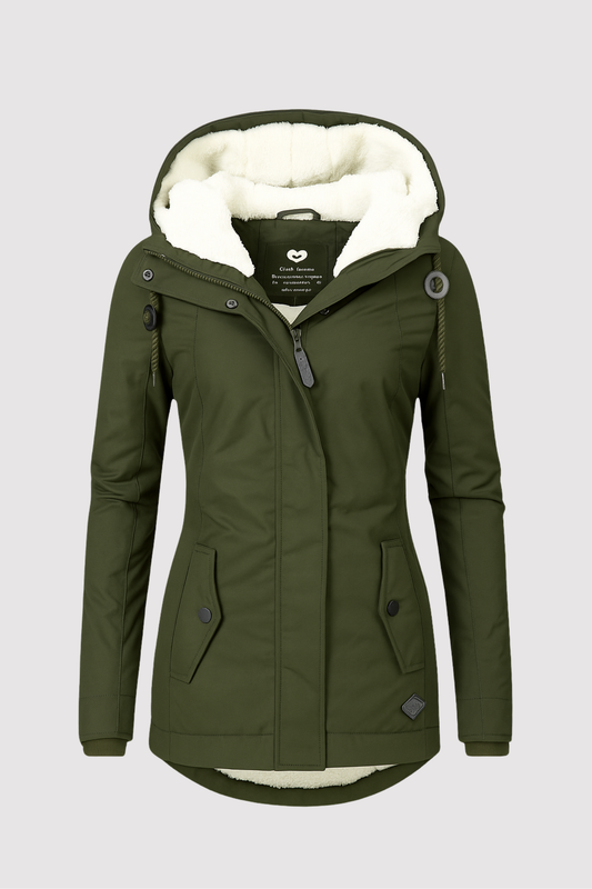Damen Winterjacke Regular Fit Wasserdicht Warm Gefüttert Kapuze Langer Schnitt Alltag Winddicht Regenfest Winter
