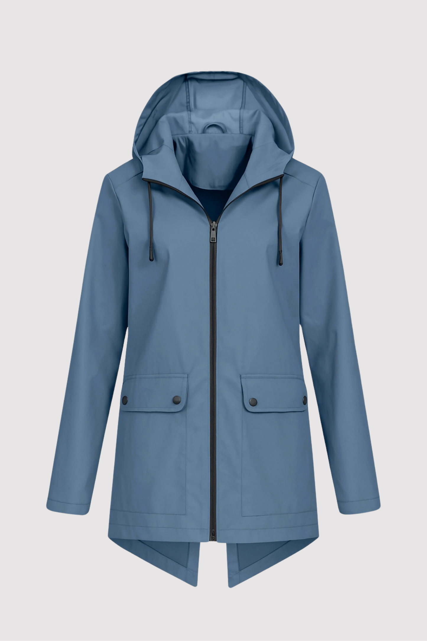 Damen Regenjacke Regular Fit Wasserdicht Kapuze Reißverschluss Taschen Winddicht Alltag Outdoor
