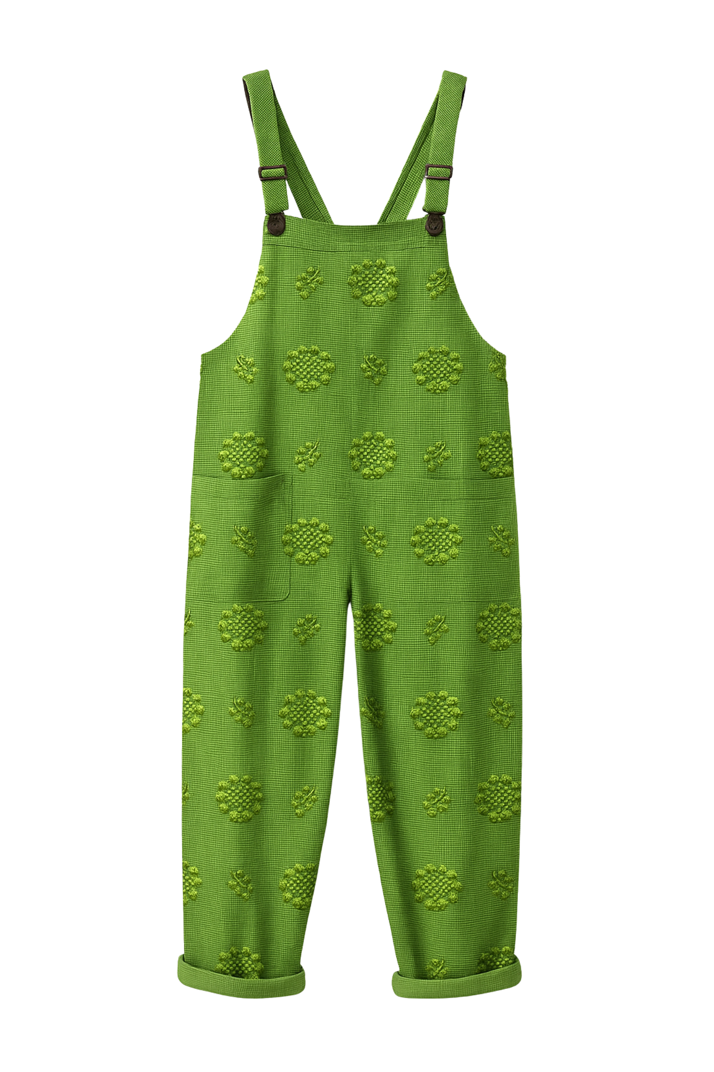 Damen Jumpsuit Vintage Blumenprint locker geschnitten ärmellos mit Taschen und verstellbarem Gürtel