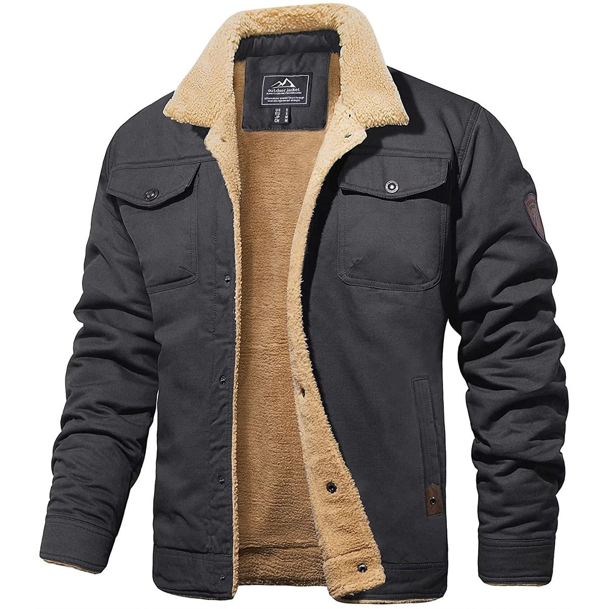 Herren Bomberjacke Regular Fit Warm Übergangsjacke Reißverschluss Freizeit Herbst