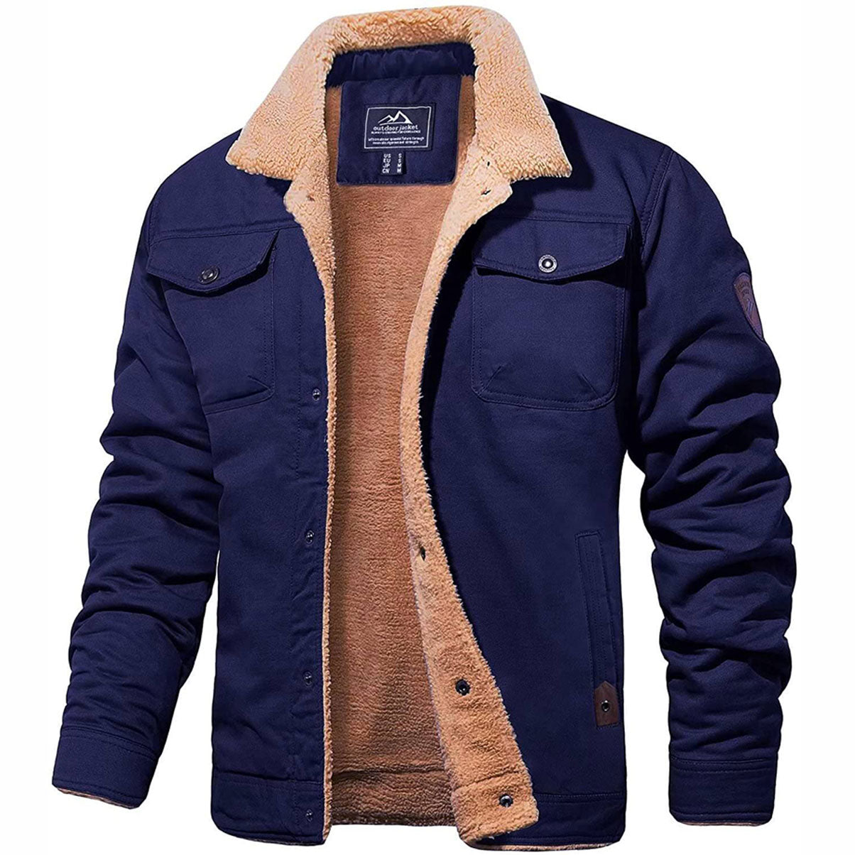 Herren Bomberjacke Regular Fit Langarm Reißverschluss Freizeit Übergangsjacke Klassisch Casual