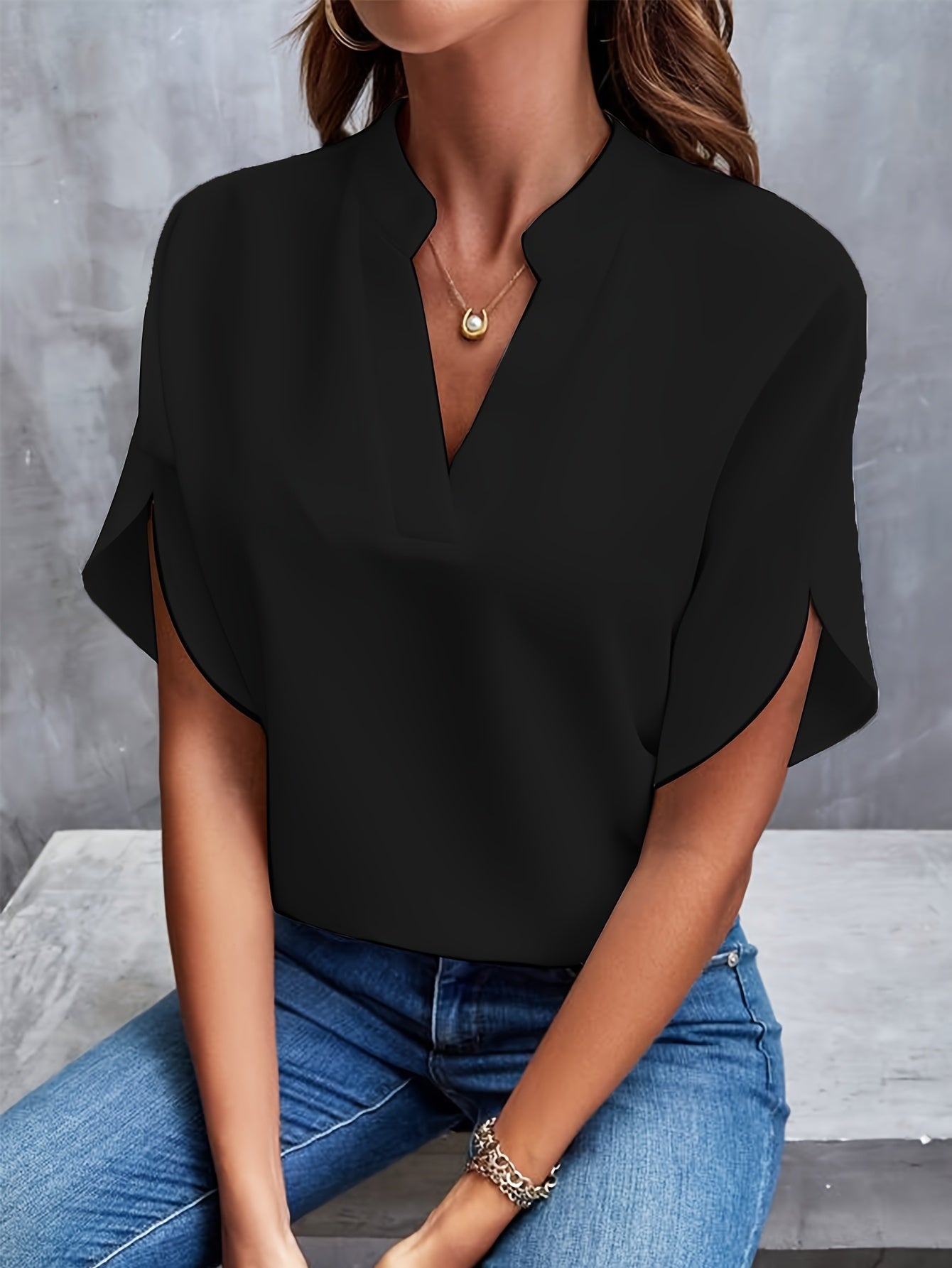 Damen Bluse elegant, bequeme Passform, atmungsaktiv, weich