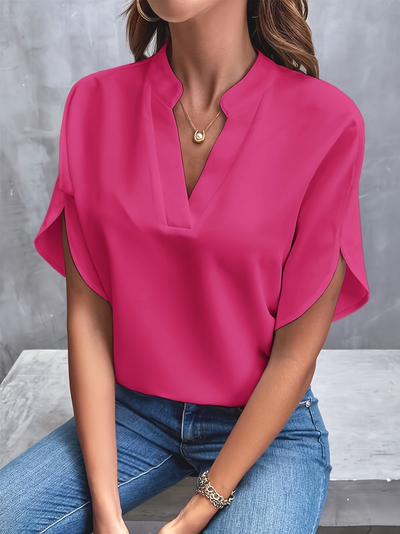 Damen Bluse elegant, bequeme Passform, atmungsaktiv, weich