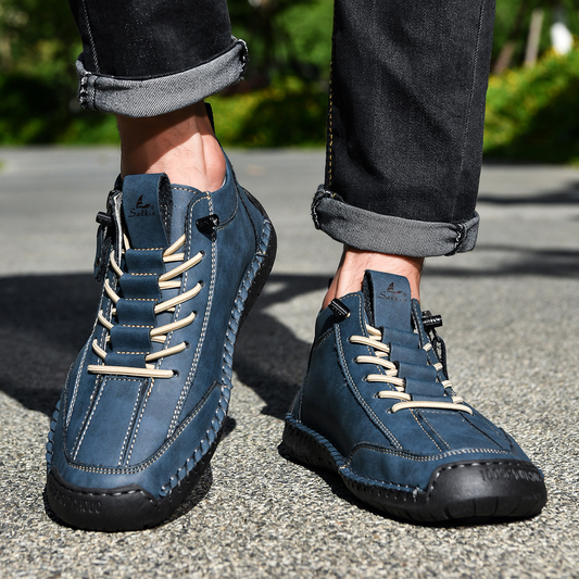 Herren Schuhe Nubukleder seitlicher Reißverschluss gepolstert rutschfeste Gummisohle flexibel Alltag