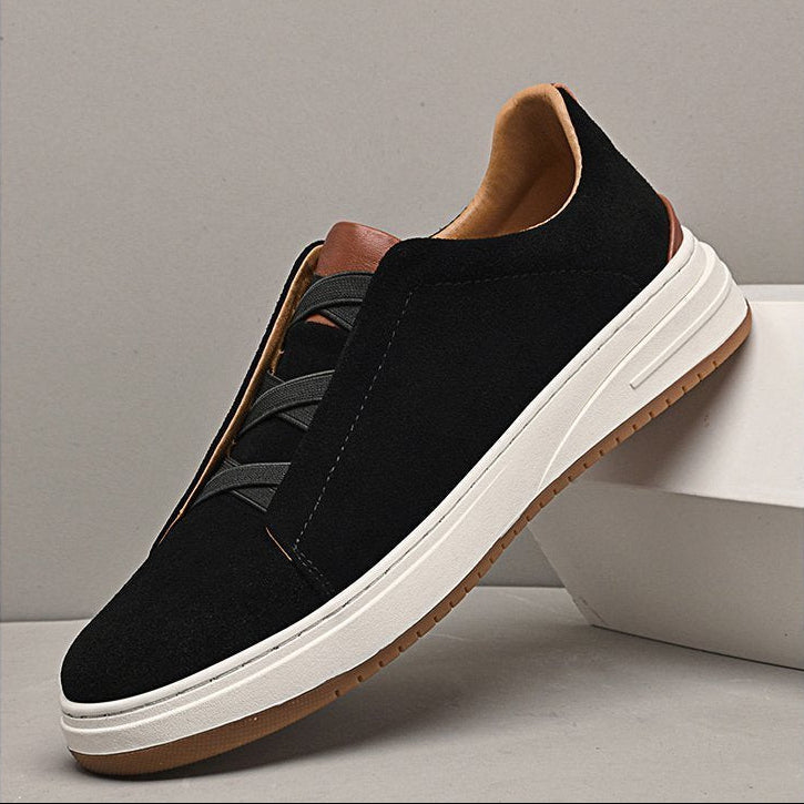 Herren Sneaker Slip-On Wildleder weich gepolstert leicht flexibel minimalistisch Alltag Schuhe