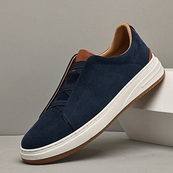 Herren Sneaker Slip-On Wildleder weich gepolstert leicht flexibel minimalistisch Alltag Schuhe