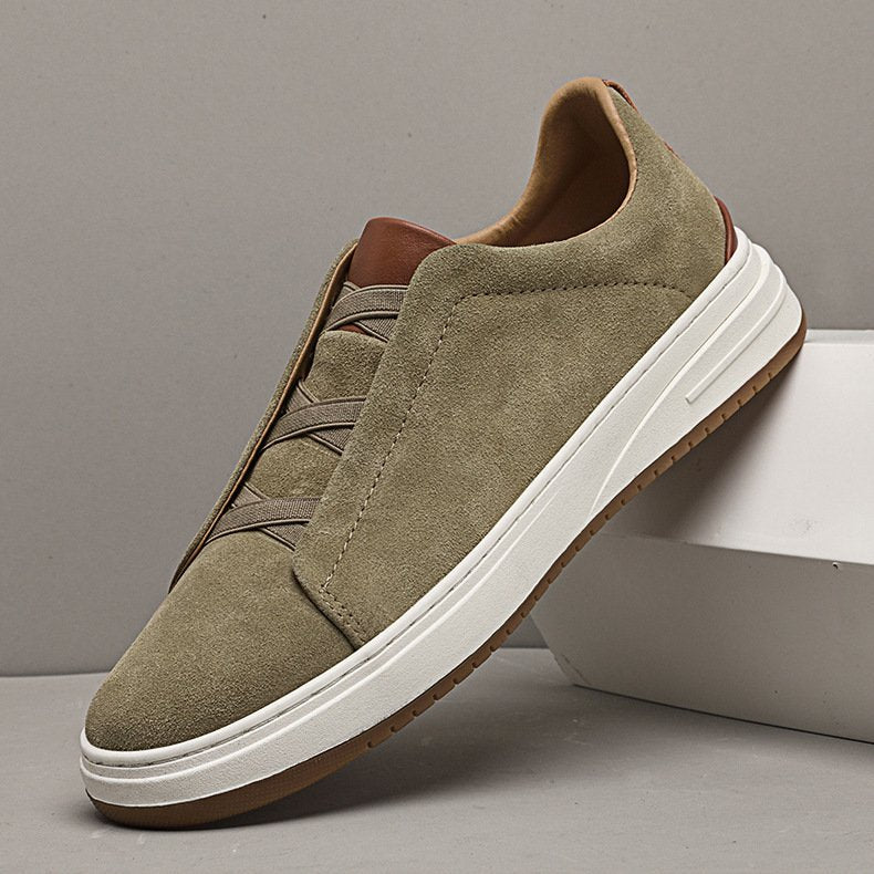 Herren Sneaker Slip-On Wildleder weich gepolstert leicht flexibel minimalistisch Alltag Schuhe
