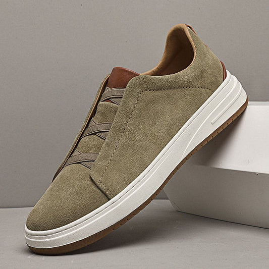 Herren Sneaker Slip-On Wildleder weich gepolstert leicht flexibel minimalistisch Alltag Schuhe