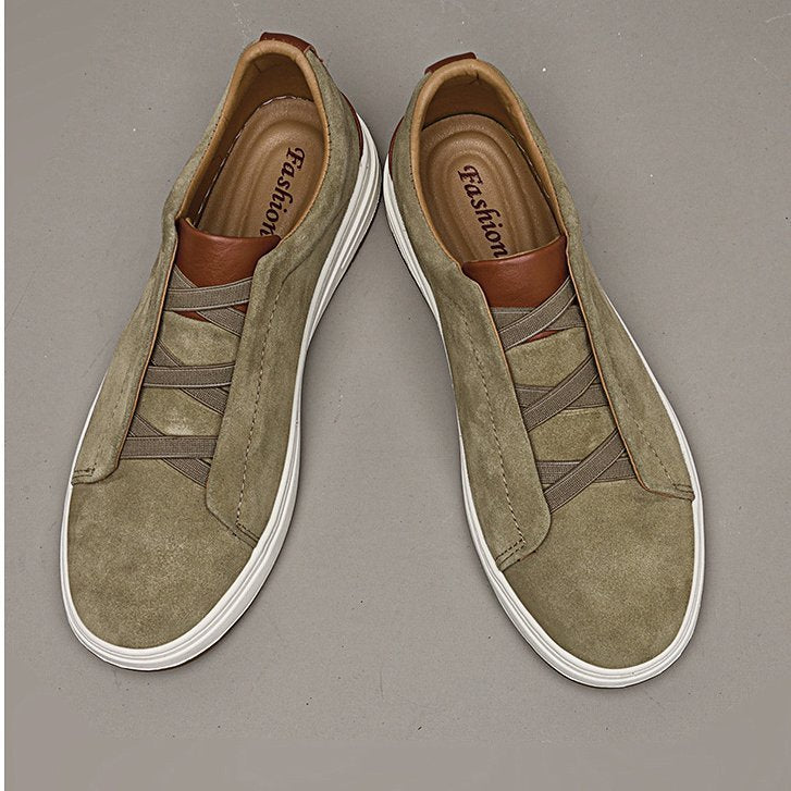 Herren Sneaker Slip-On Wildleder weich gepolstert leicht flexibel minimalistisch Alltag Schuhe