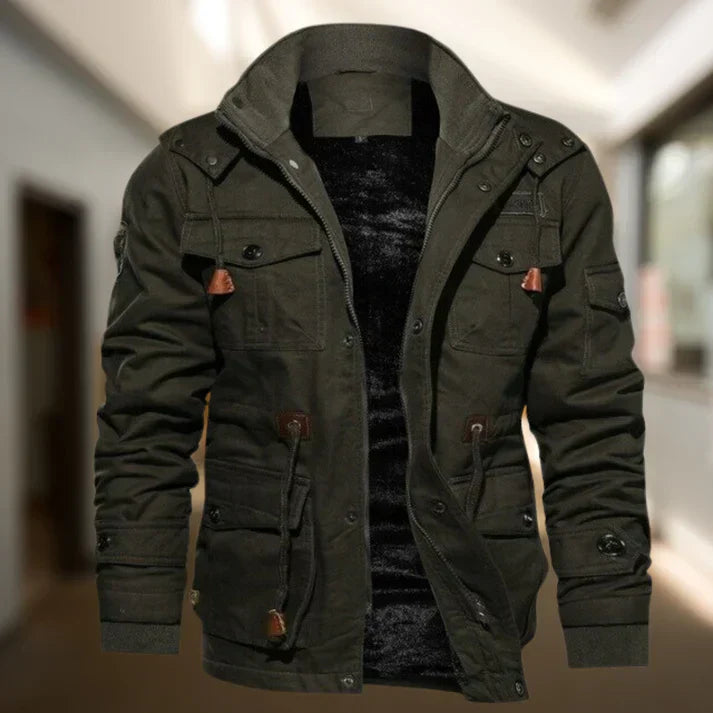 Herren Jacke Langarm Warmfutter Regular Fit Urban Freizeit Klassisches Design Übergangsjacke