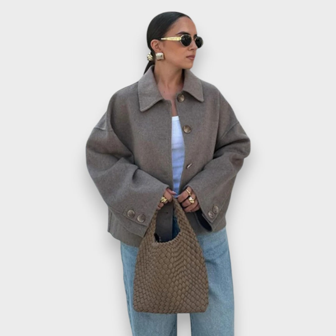 Damen Übergangsjacke einfarbig Regular Fit Langarm Leichtjacke Casual Modern Freizeit Stadtjacke