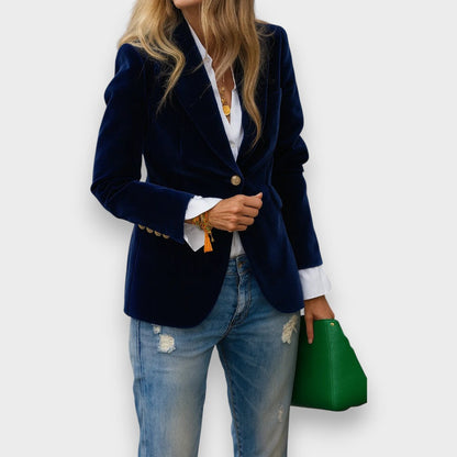 Damen Blazer Langarm Regular Fit Tailliert Einfarbig Elegant Business Freizeit Jacke