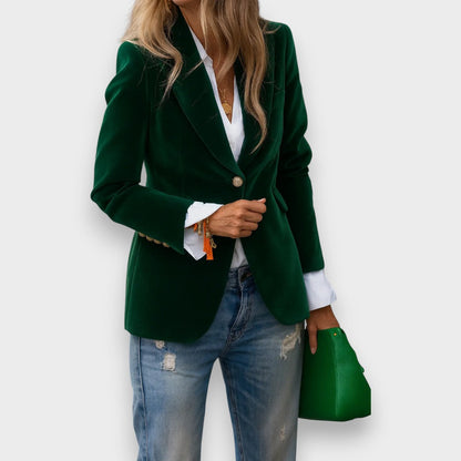 Damen Blazer Langarm Regular Fit Tailliert Einfarbig Elegant Business Freizeit Jacke