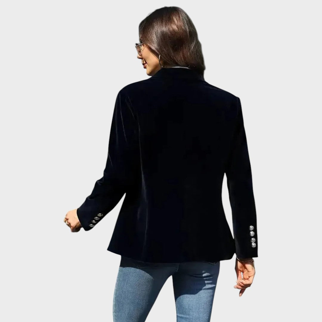 Damen Blazer Langarm Regular Fit Tailliert Einfarbig Elegant Business Freizeit Jacke