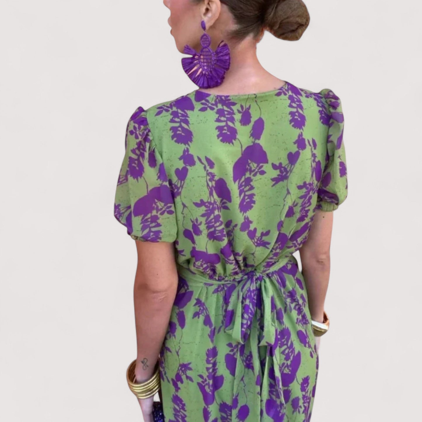 Damen Kleid mittlere Taille kontrastfarben figurbetont bequem elegant