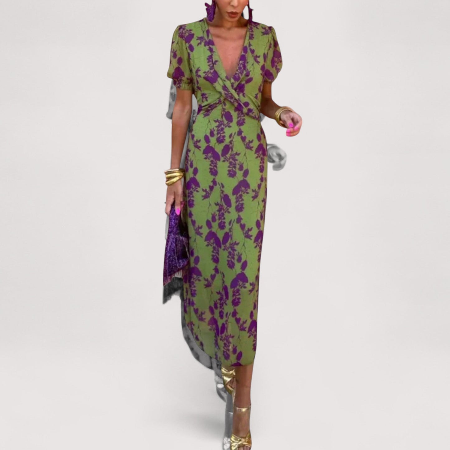 Damen Kleid mittlere Taille kontrastfarben figurbetont bequem elegant