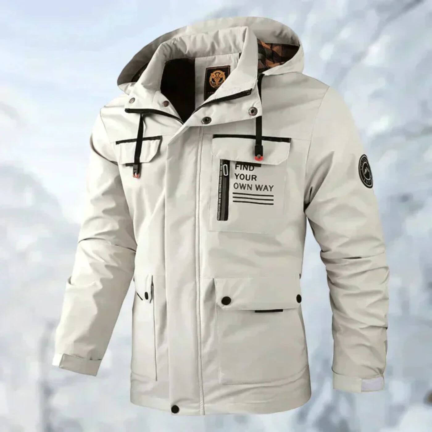 Herren Winterjacke Regular Fit Winddicht Wasserdicht Gefüttert Kapuze Funktional Alltag Outdoor