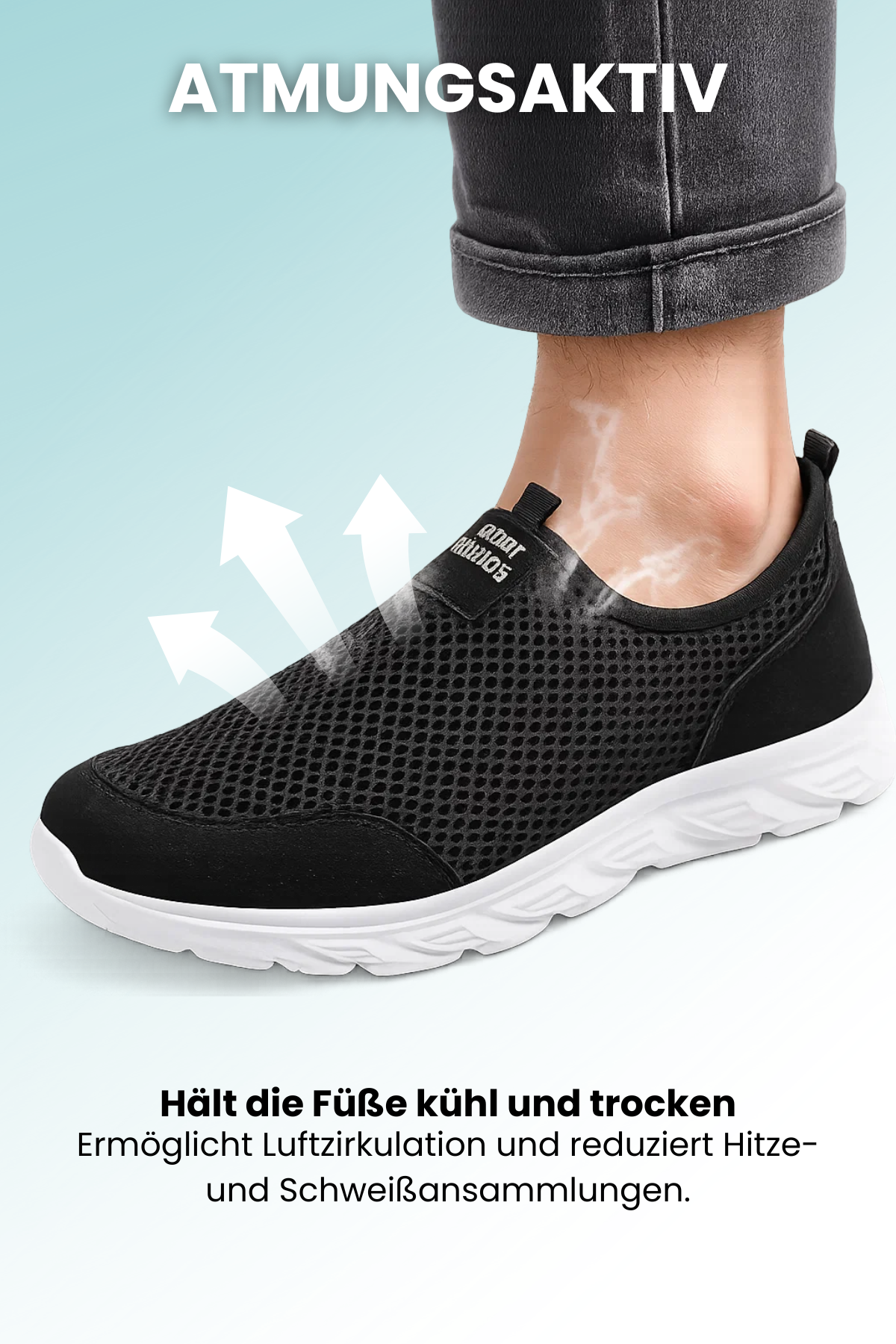 Herren Slip-On Sneakers atmungsaktiv leicht rutschfest flexibel, bequem