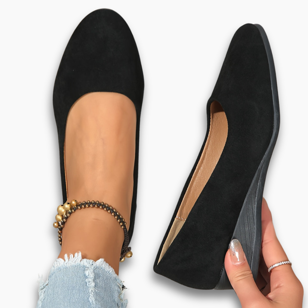 Damen Slip-on Keilabsatz runder Slip-On rutschfest bequem vielseitig