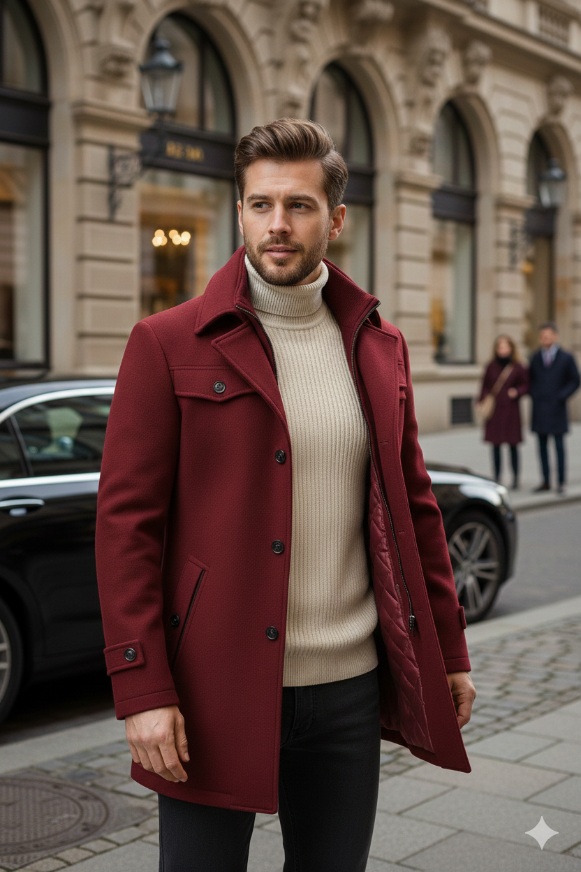 Damen Wollmantel Regular Fit Wollmischung Lang Elegant Klassischer Schnitt Warm Winter Business Casual