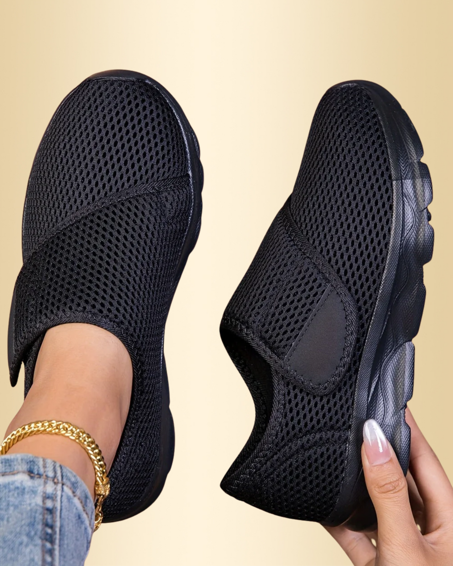 Orthopädischer Slip-On für Damen atmungsaktiv rutschfest leicht bequem