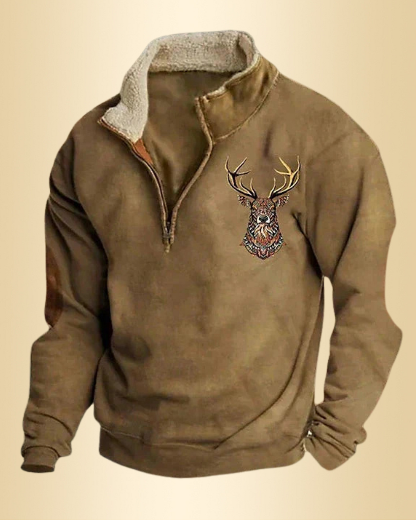 Herren Pullover Viertelreißverschluss Stehkragen Langarm bequem warm