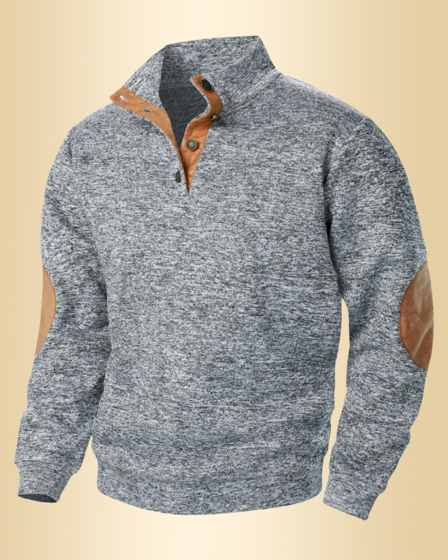 Herren Strickpullover Stehkragen Knopfleiste Langarm bequem vielseitig