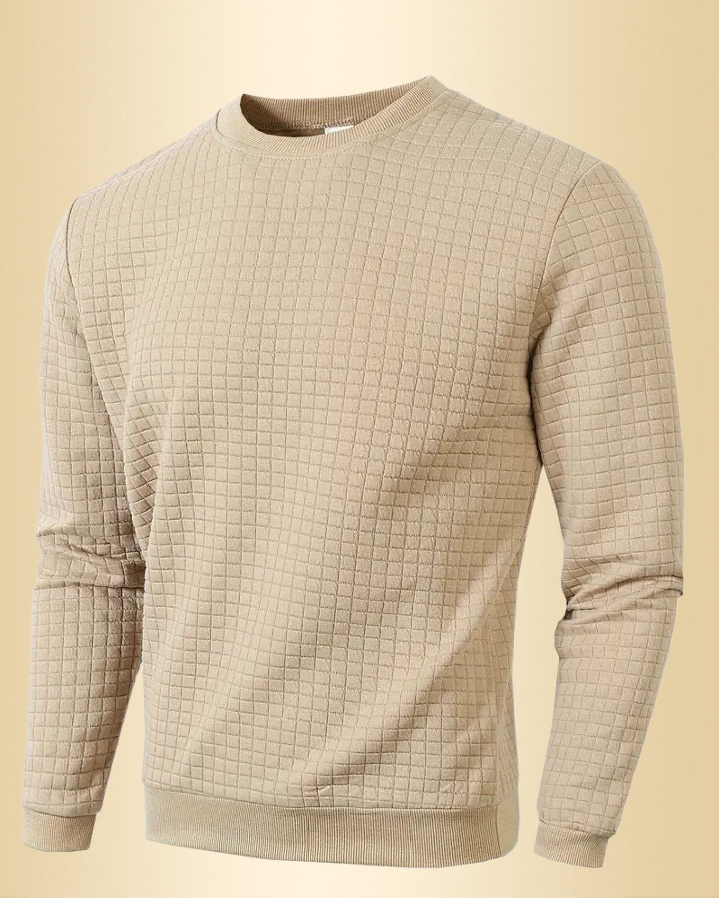 Herren Strickpullover Rundhals Karo Langarm bequem vielseitig