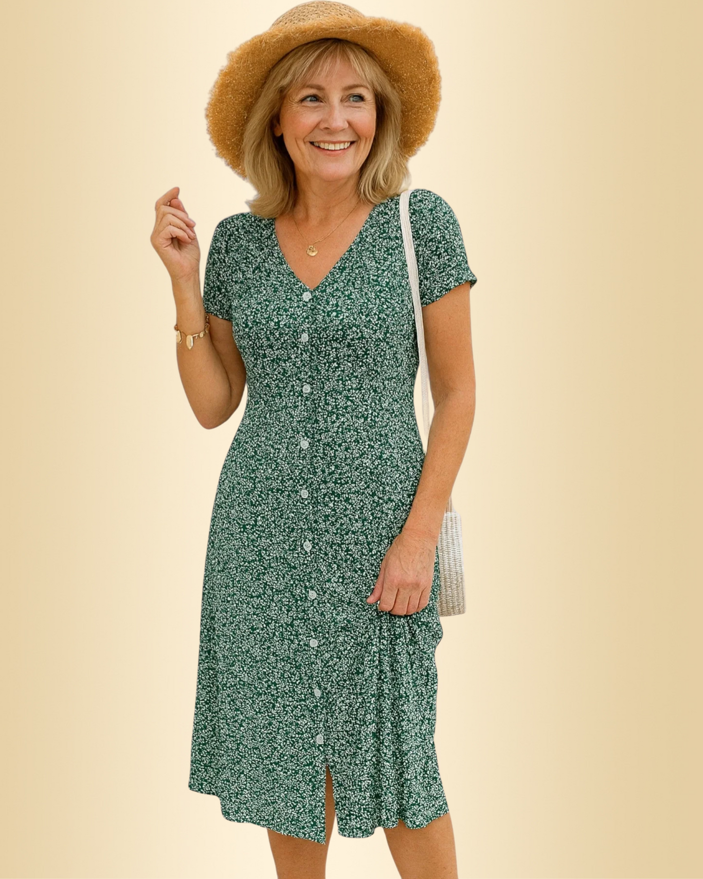 Damen Kleid V-Ausschnitt Schlitz figurbetont Stretch bequem elegant