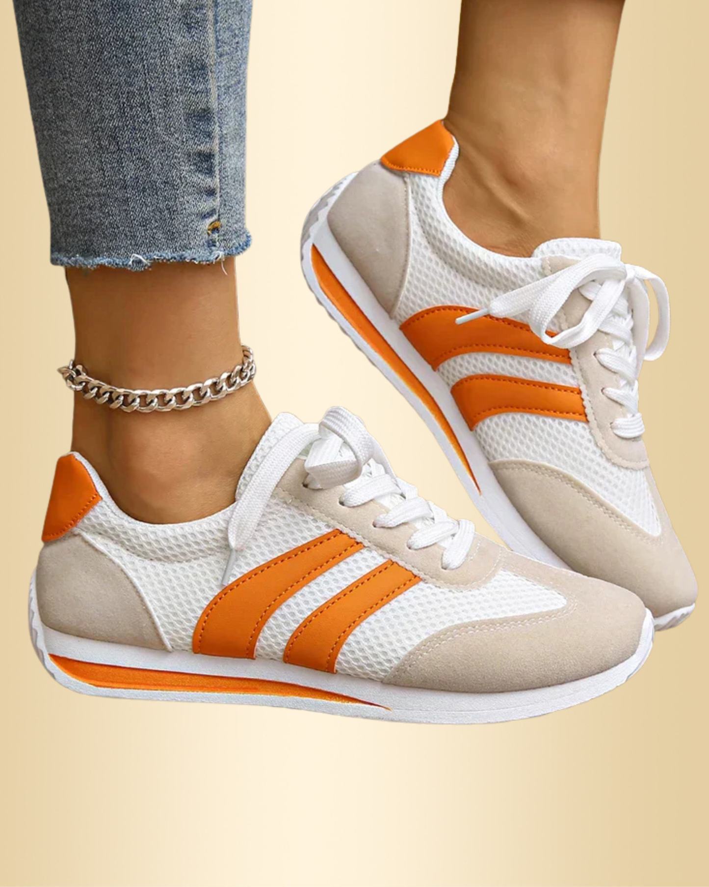 Herren Sneakers Mesh gestreift atmungsaktiv leicht stoßdämpfend bequem