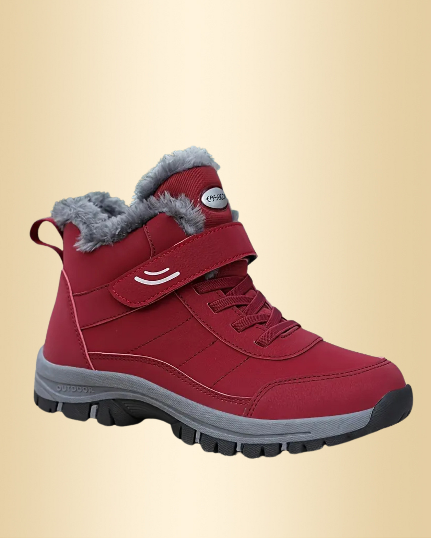 Unisex Winterstiefel gefüttert rutschfest breite Zehenbox Klettverschluss wasserabweisend