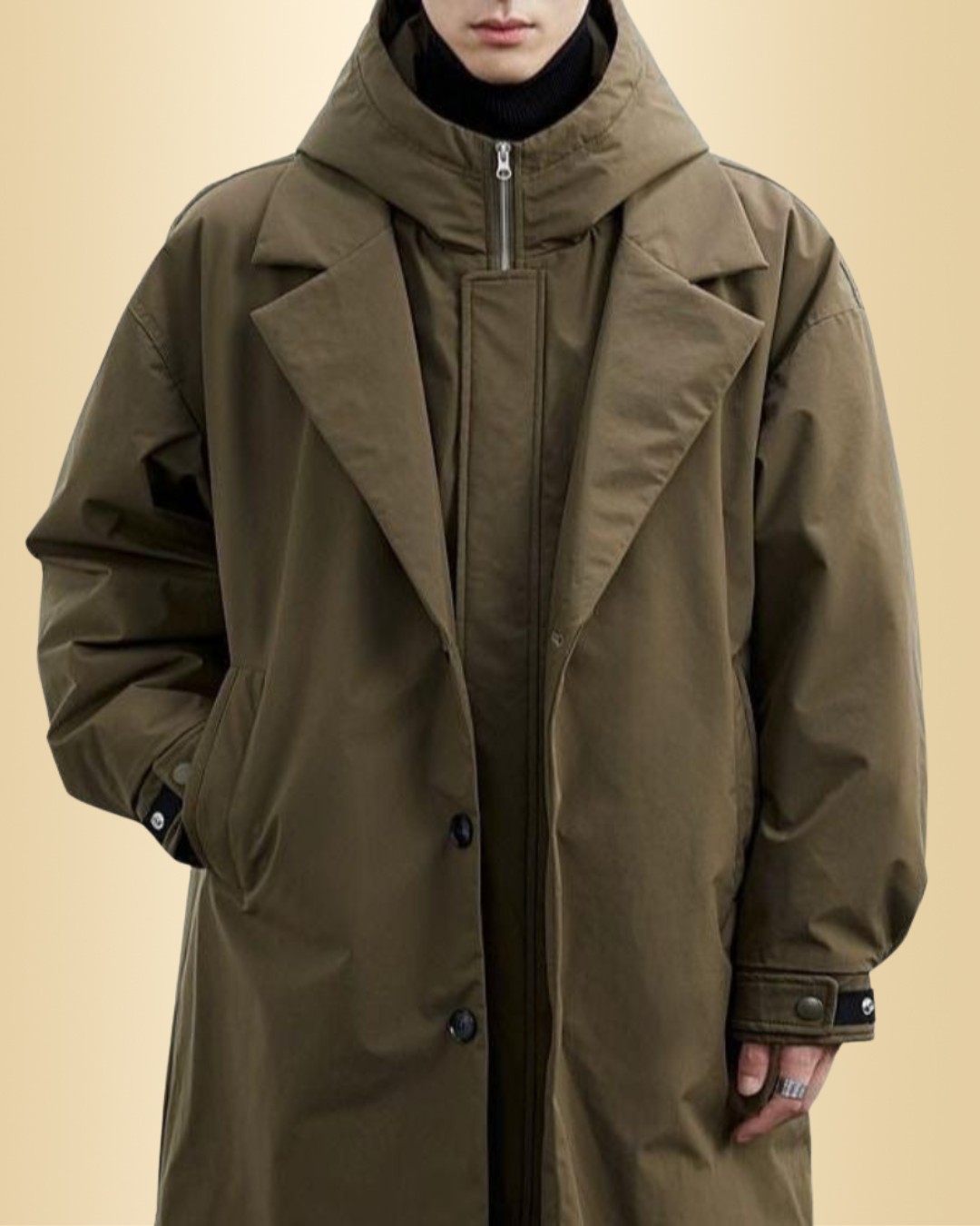 Herren Outdoor Jacke wasserdicht winddicht Kapuze Reißverschlusstaschen Alltagsjacke