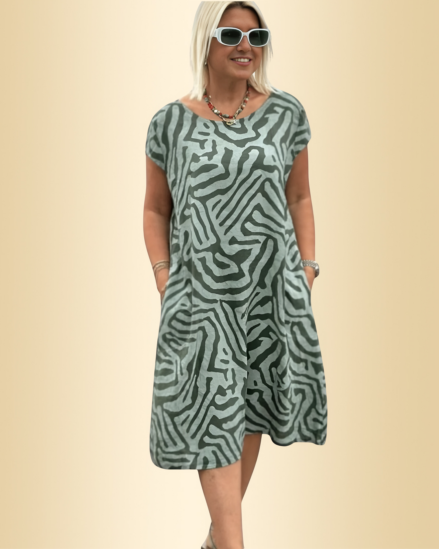 Damen Kleid locker Passform leicht atmungsaktiv vielseitig feminin bequem